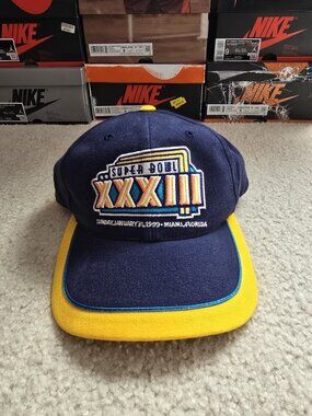 1999 Denver Broncos SB XXXIII Super Bowl 33 Logo 7 NFL Snapback Cap